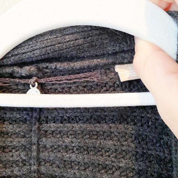 anthro knitted & knotted posie charcoal knitted cardigan sweater small - Picture 6 of 7